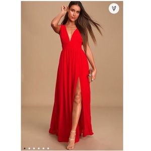 Lulus Heavenly Hues Red Maxi Dress! New